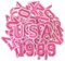 CXWLJL 72Pcs 1.5 Inch Iron on Letter Patches, Numbers 0-9, Letters A-Z Embroidered Applique Patches for Clothes, Skirts, Hats, Socks and Other Apparel DIY Accessories - Pink