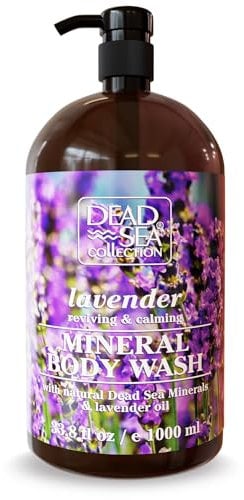 Dead Sea Collection Shower Gel for Women and Men - Body Wash with Pure Dead Sea Minerals and Lavender Oil - Cleanses and Moisturizes Skin (1000 ml.)