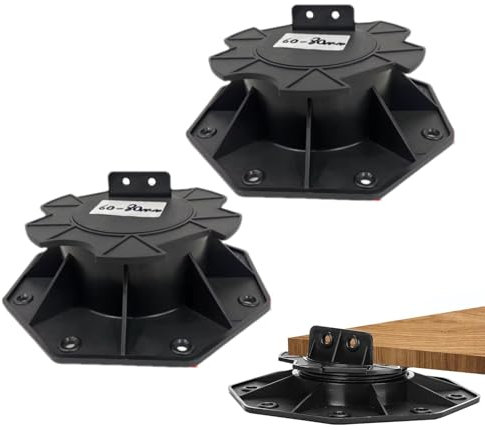 Podest Terrassendielen, Verstellbare Terrassenfüße Holzplattenstütze | Lager Podest Terrassendielen Plattenlager Plattenlager Plattenschuppen Grundsystem Bodenbelag für Unterkonstruktion