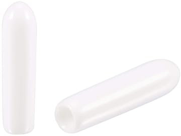 TA-VIGOR 50Pcs Rubber End Caps, 2mm ID Round Flexible Screw End Caps Thread Protectors, White Vinyl Bolt Covers Rubber Covers for Screws, Tubes, Cables, Wires, etc