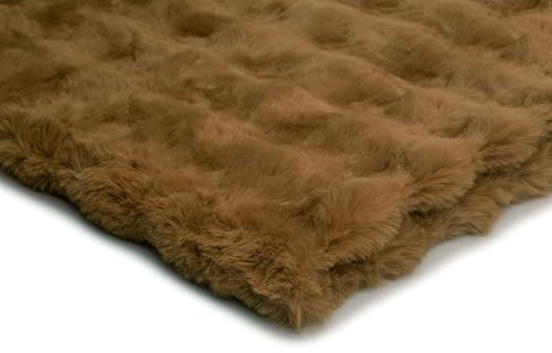 Kunstfell Bubble, Kaninchenfell, einseitig, meterwaren Textilien, 50 x 180 cm (Toffee)