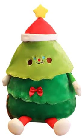 Cuscino 'albero di Natale,Cuscini di Natale, Cuscini di peluche di Natale Giocattolo musicale di peluche, Cuscini decorativi di Natale 50 cm di peluche di pino verde per divano, letto, divano