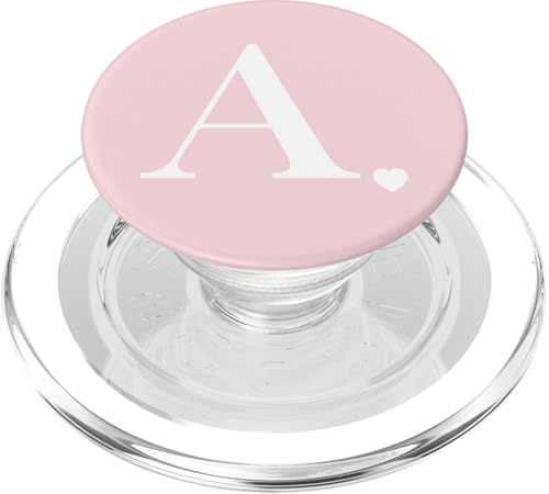 Hellrosa weißer Monogramm Buchstabe A Initiale Herz Design PopSockets PopGrip für MagSafe