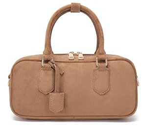 JOLLQUE Wildleder-Umhängetasche für Damen, Herbst und Winter, modische kleine Designer-Umhängetasche, Khaki, Small