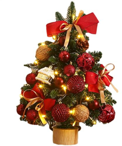 albero di Natale – albero di Natale da tavolo, le migliori decorazioni natalizie fai da te | Albero di Natale in miniatura con ornamenti da appendere, decorazione perfetta per le vacanze per