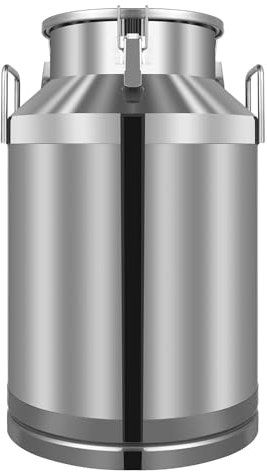 Metall Edelstahl Milchkanne Milchkrug Milch Transportkanne Milchbehälter Milchkännchen Milcheimer 60L für Bohnen und Getreide sowie Flüssigkeiten wie Milch, Wein