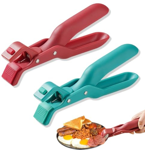 QOMJUFA Zange küche, 2 Stück Verbrühungs-Clip, Mehrzweck-Schüsselhalter für Küche,Zange für heißluftfritteuse, Anti hitze griff für die küche,Verbrühungsschüsselklemme, Topf-Pfannen-Greifer-Zange für