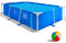 HikerSKY Frame Pool 260 x 160 x 63 cm – Rechteckiger Aufstellpool mit Wasserstandsanzeige, Familien-Schwimmbecken für Garten, verstärkter Stahlrahmen, Blau