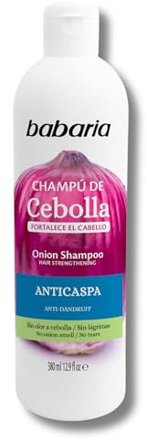 Champu Cebolla Babaria - Champú Anticaspa | Shampoo Anticaspa 380ml | Champu Cebolla | Champú Cebolla Antioxidante | Sin Olores Y Sin Lágrimas | Para El Día A Día