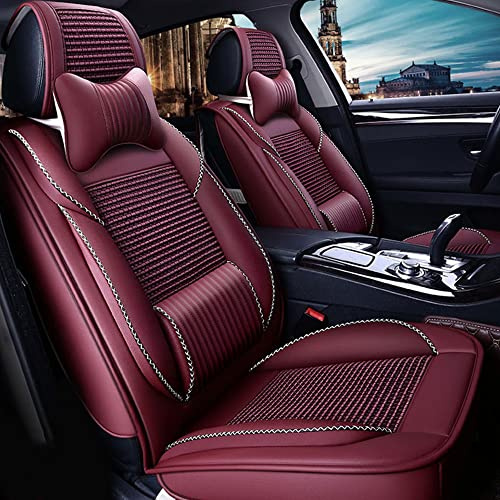 JoyRozTek Autositzbezüge Für Toyota Corolla 2005-2027 | PU Leder Komplettset Auto-Schonbezüge, Airbag-freundlich, Autositzbezug Set& Kopfstützenbezügen