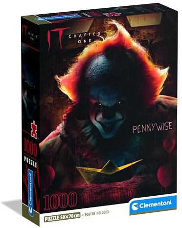 Clementoni Jigsaw Puzzle 1000 pieces, IT Horror Movies, Compact box, Made in Italy, Puzzle for Adults 14-99 Years, Kidult, Gift, 37097