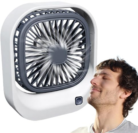 Ventilador Personal Para Escritorio, VentiladorDe Oficina Pequeño - De Oficina Recargable Cuadrado Por USB | Mini Portátil Ajustable Para Comodidad De Verano Para Estudiantes, U