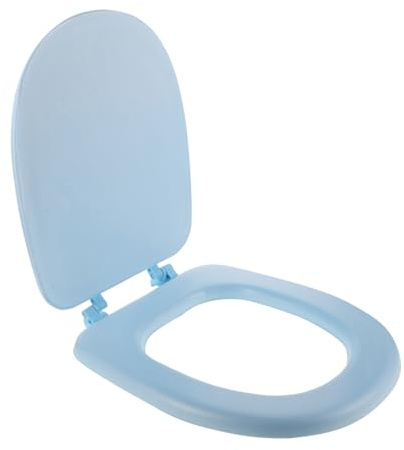 iplusmile Asiento de Inodoro de Espuma Suave Tapa Resistente y Flexible para Baño Cubre Asiento Estándar Fácil Limpieza y Uso Prolongado Color Azul Diseño U Grande Inferior