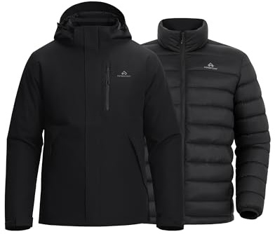 Pioneer Camp Men's 3-in-1 Snow Ski Jacket Puffer Liner Insulated Waterproof Rain Jackets Winter Windbreaker Snowboard Coat