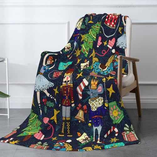 Christmas Nutcracker Blankets 80x60 Nutcracker Gifts for Kids Girls | Nutcracker Throw Blanket 80x60 Cozy Fluffy Christmas Blankets Nutcracker Christmas Gift for Travel Office Bed Sofa