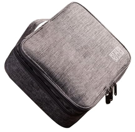 VILLCASE Pochette De Rangement Câbles Résistante Et Étanche pour Voyage Trousse Multifonction pour Chargeurs Powerbank Et Accessoires Électroniques Organisée Et Portable Gris Robuste