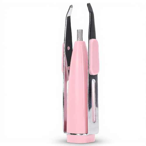 Topiky Pinzas Depilatorias con Cámara 1080p, Pinzas para Cejas con Zoom y Luz 10X, Maquillaje Pestañas Depilación de Cejas Iluminadas Iluminadas (PINK)