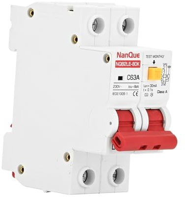 Lot de 5 disjoncteurs différentiels de type A, mini disjoncteurs différentiels de classe A, DPN, AC/DC 230 V, 110 V, 10 A, 16 A, 25 A, 32 A(50a)