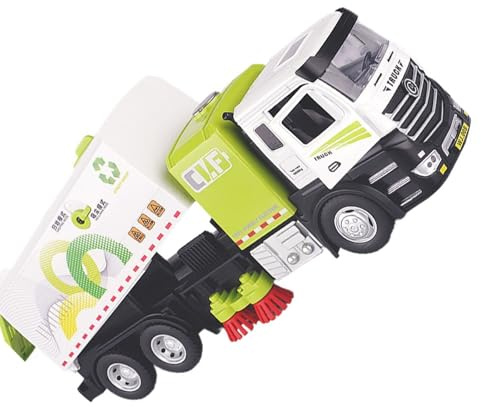 HVRFJXI Large Scale Alloy Vacuum Sweeper Truck Model Toy with Realistic Particulars Manual Action Educational