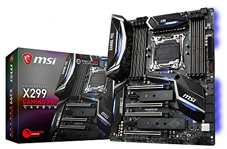 MSI X299 Gaming Pro Carbon Motherboard (Intel X299 Chipsatz mit LGA 2066 Sockel) mb3934
