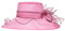 La vogue Organza Hut Damen Party Hut Hochzeit Sonnenhut Blumen Strandhut Sommerhut Rosa