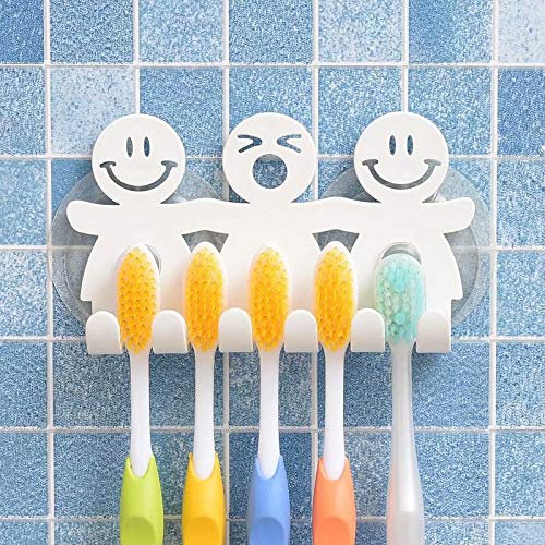 LINSUNG Mignon Support de Brosse à Dents avec Ventouse pour Murale de Salle de Bain Home Decor, Taille Unique