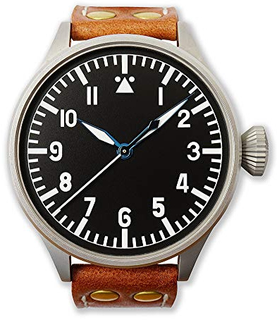 Jenova 1940 B-Uhr 47 Pilot Automatik Swiss Made Edelstahl Schwarz Leder Vintage Herren Uhr