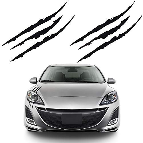 Bonfinity 2 Adesivi Auto a Forma di Graffi Tuning Sport | Stickers Adesivi Moto Macchina Esterni 40 x 3 cm (Nero)