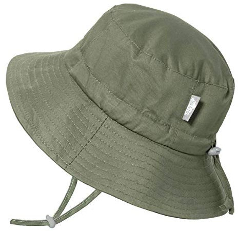 Jan & Jul Baby Sonnenhut, Fischerhut mit UV-Schutz UPF 50+ (Militär-Grün, 0-6 Monate)