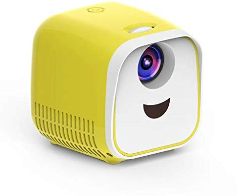 CHANYO Portable projector, Adjustable distance L1 Children Projector Mini Mini LED Portable Home Speaker Projector EU(Black) (Color : Yellow)