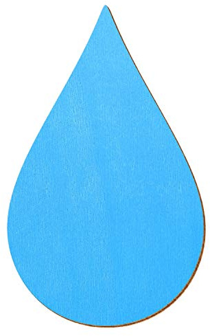 Hellblauer Holz Regentropfen - 3-50cm Deko Basteln, Größe:3cm, Pack mit:10 Stück