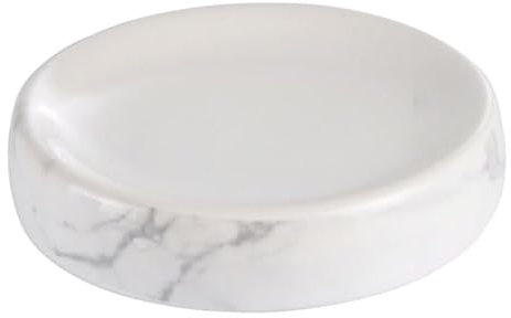 Paris Prix Porte Savon en Céramique Effet Marbre 11cm Blanc