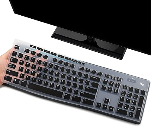 Tastatur-Schutzfolie für Logitech MK275 MK270 Tastatur, Logitech K200 K260 K270 MK200 MK260, ultradünn, Silikon-Tastaturabdeckung, Schwarz