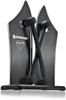 Bavarian Edge DELUXE - Messerschärfer mit Schleifarme aus Wolframkarbid - Diamant-Schleifsteine - Messerschleifer für alle Küchenmesser - edles Design