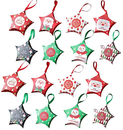 Weihnachtsbonbon box,Weihnachten Geschenkbox Karton Weihnachtspapier box Dekorative Tüten zum Verpacken von Süßigkeiten, Keksen und Pralinen zu Weihnachten…