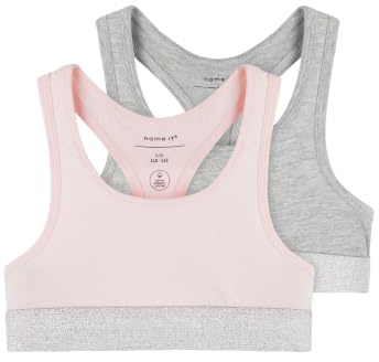 Name IT Mädchen Nkfshort Top 2p Heather Rose Lurex Noos Bustier