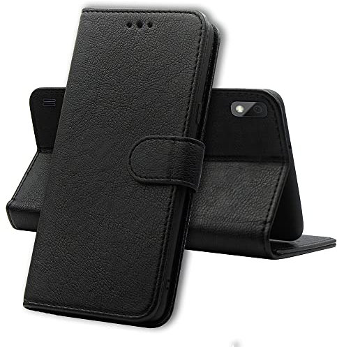 CEKA TECH Coque pour Samsung Galaxy A10, Pochette Protection Etui Housse Premium,Fermeture Magnétique,Flip Case Compatible avec (Samsung A10, Noir)
