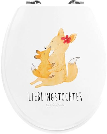 Mr. & Mrs. Panda Motiv WC Sitz Fuchs Mama - Geschenk, Klodeckel, Familie, Vatertag, WC-Sitz, Toilettendeckel, Toilette, Klobrille, Beste Tochter,