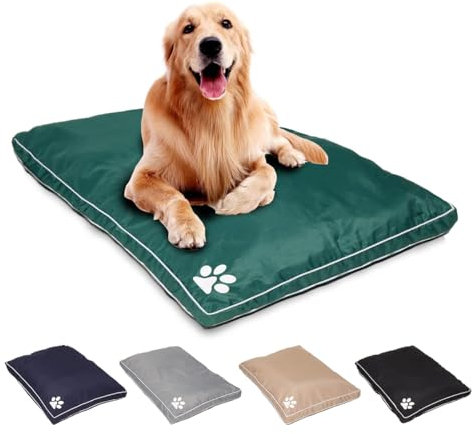 Rohi Water Repellent Dog Bed | Comfortable & Washable Dog Bed for Pets | Removable Polyester Dog Mattress (Small, Green)