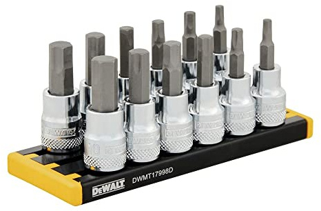 DEWALT 3/8 Drive, SAE & MM HEX Socket Set, 12PC (DWMT17002)