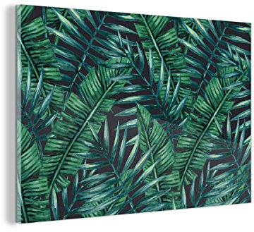 MuchoWow Glasbild Glasfoto Wandbild Bilder Deko 150x100 cm Blätter - Tropisch - Dschungel - Natur