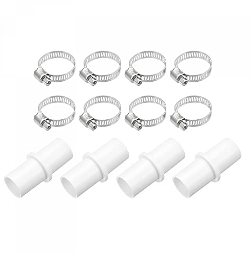 sourcing map 4 Stück Waschmaschinen Ablaufschlauch Verbinder Verlängerung Adapter Weiß 0.79 mit Klemmen