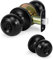 LOQRON Privacy Door Knob, Keyless Interior Door Lock, Flat Ball Keyless Lock Set for Right and Left Side Bedroom, Bathroom, Matte Black,1 Pack