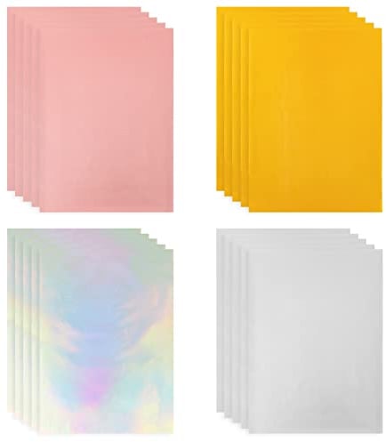 SUPERFINDINGS 80 Stück A4 Toner Folien Stempelpapier 4 Farben Wärmeübertragungsfolie 20.7x29 cm Toner Folien Transferblätter für DIY Craft Embossing Scrapbooking Karten