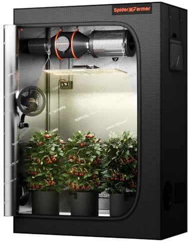 SPIDER FARMER 4x2 Grow Tent Complete System SF-2000 LED Grow Light with Samsung LM301H EVO & Dimmable Lights 24 x 47 x 71 Grow Tent 4 Inch Inline Fan Filter with Temperature Humidity Controller