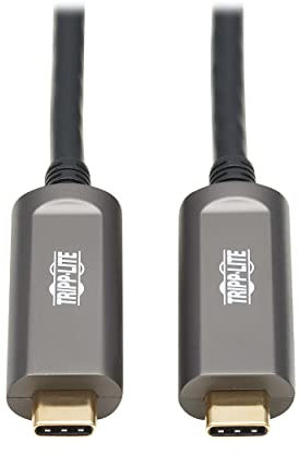 Tripp Lite - U420F-10M-D3 USB-C AOC Cable (M/M) - USB 3.2 Gen 2 (10 Gbps) Plenum-Rated Fiber Active Optical Cable - Data Only, Black, 10 m - 32.81 ft USB-C Data Transfer Cable for Server,