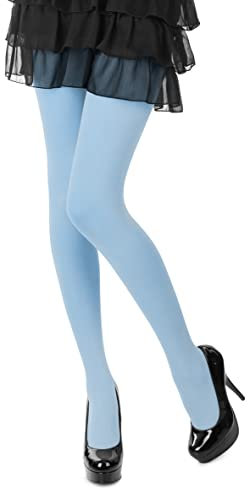 Romartex bunte Microfaser Strumpfhose 40 DEN in 37 Farben und 5 Großen, M, hellblau