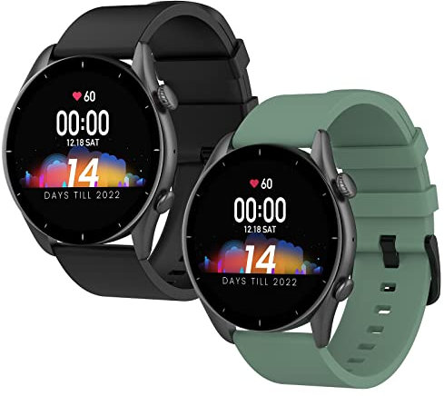 WD&CD 2 Pack Bracelets pour Amazfit GTR 3/3 Pro Noir + Vert, Remplacement en TPU Silicone Fitness Bracelet Compatible pour Amazfit GTR 2 / 2e