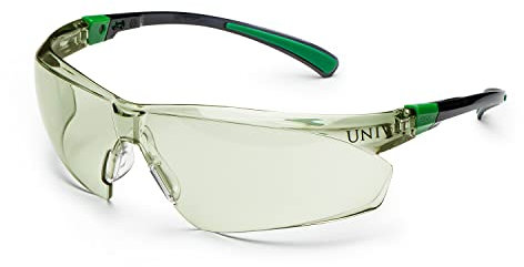 UNIVET | 506 UP In/Out G65, Arbeitsschutzbrille, Innen- und Außenbereich, kratzfest, leicht, flexibel und widerstandsfähig, (EN166, EN170, EN172) Schwarz/Grün