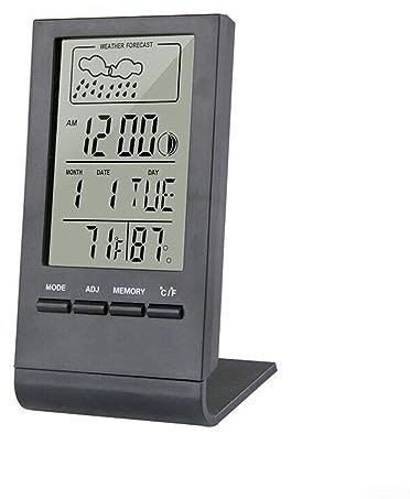 Termometro digitale LCD Igrometro Misuratore di umidità Orologio per temperatura Ambiente interno, Termometro ambientale con monitor dell'umidità della temperatura